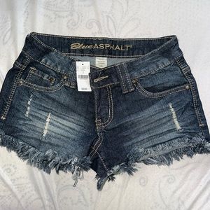 Size 7 Blue Asphalt Jean shorts